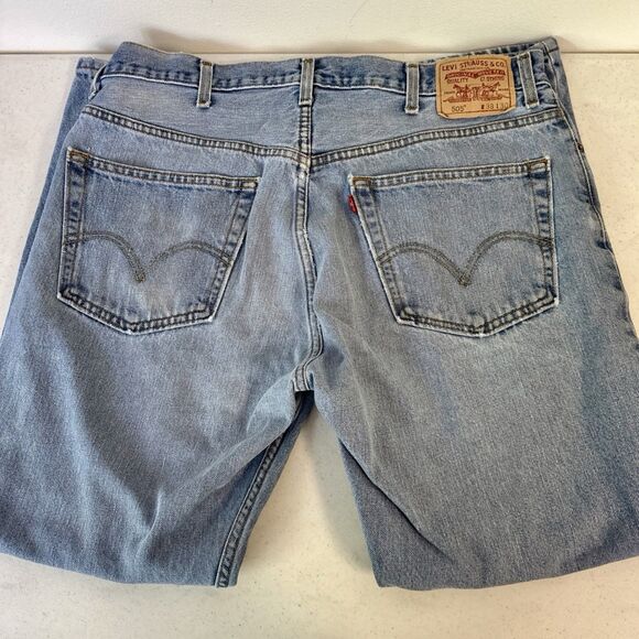 Levi's 505 Straight Fit Jeans Men's 38x30 Blue Light Wash - Picture 6 of 11